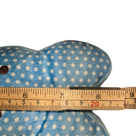 Peeps Commonwealth Plush Blue White Polka Dot‎ Bunny Rabbit Beanie Bottom 9" - Picture 12 of 12